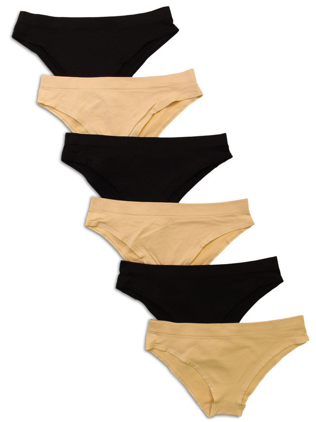 Kalon Clothing Women's 6-Pack Cheekini Bikini Soft Stretch Panties