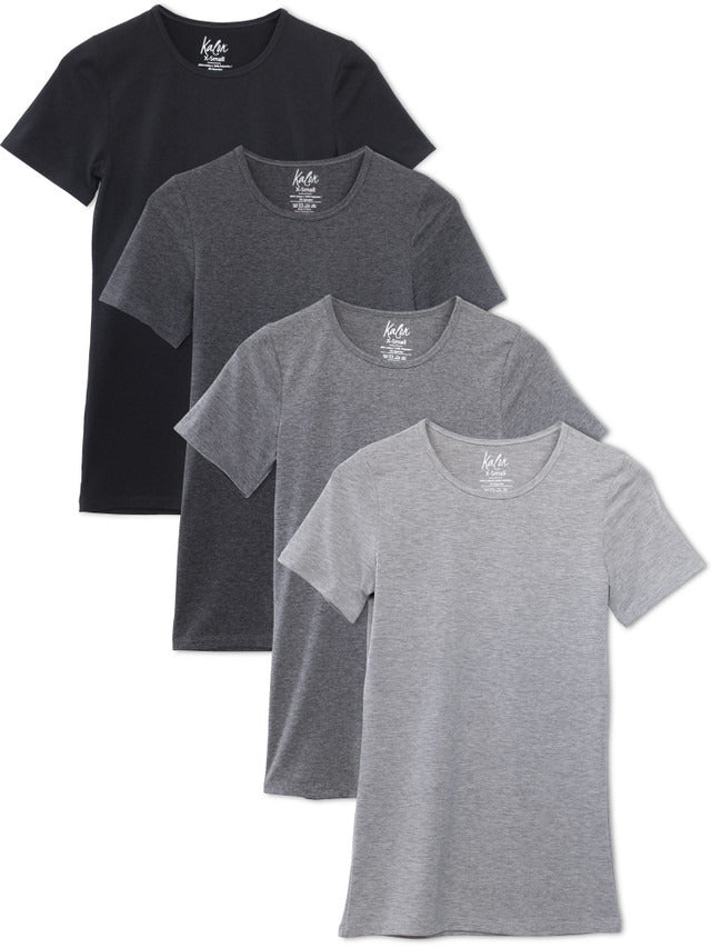 Kalon Clothing Women's 4-Pack Crewneck T-Shirt Base Layer