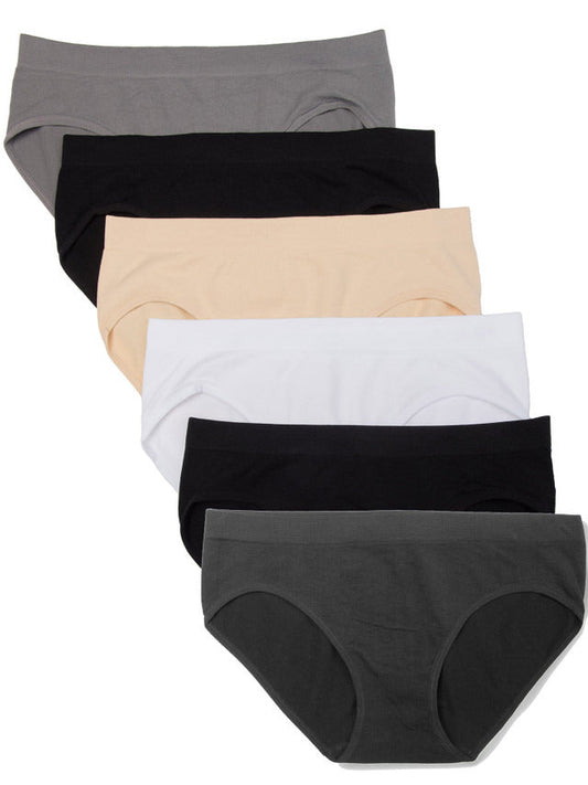 Kalon Clothing Women's 6 Pack Hipster Brief Nylon Spandex Underwear 1