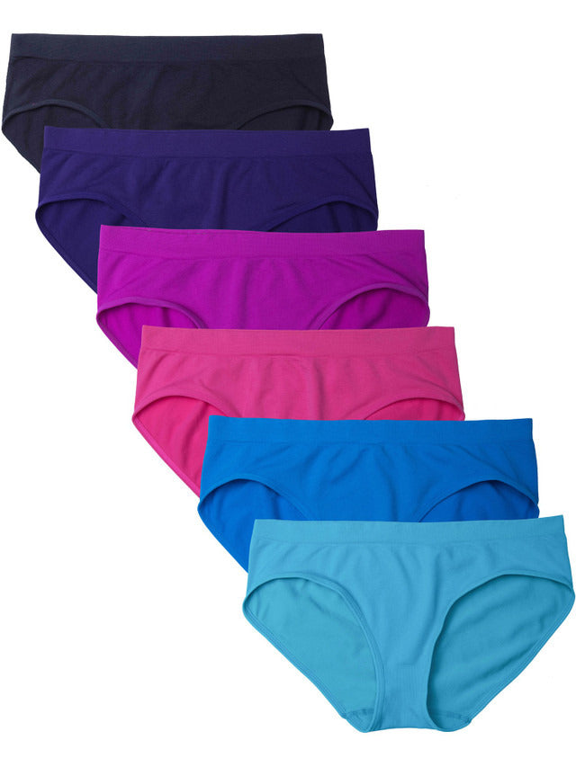 Kalon Clothing Women's 6 Pack Hipster Brief Nylon Spandex Underwear 1