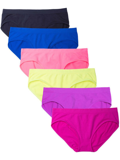 Kalon Clothing Women's 6 Pack Hipster Brief Nylon Spandex Underwear 2