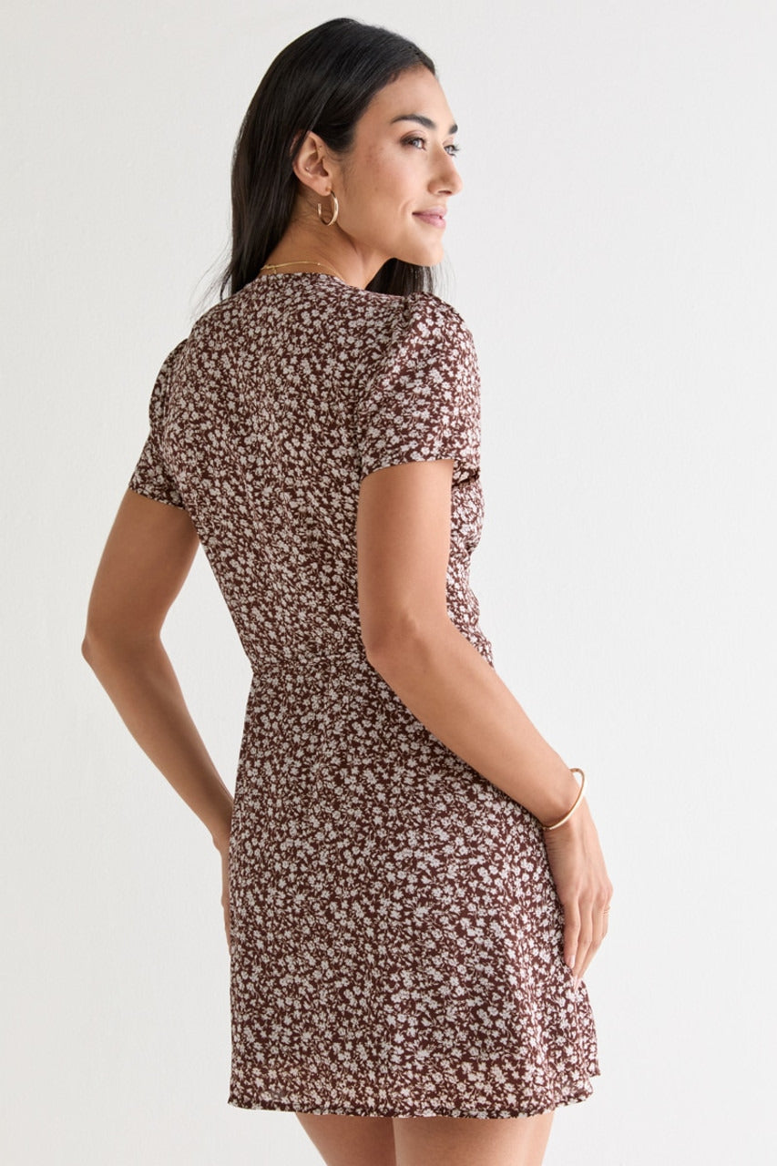 Francesca's Kathleen Floral Wrap Mini Dress (x2)