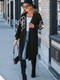 Cupshe Black Floral Open Front Knit Duster