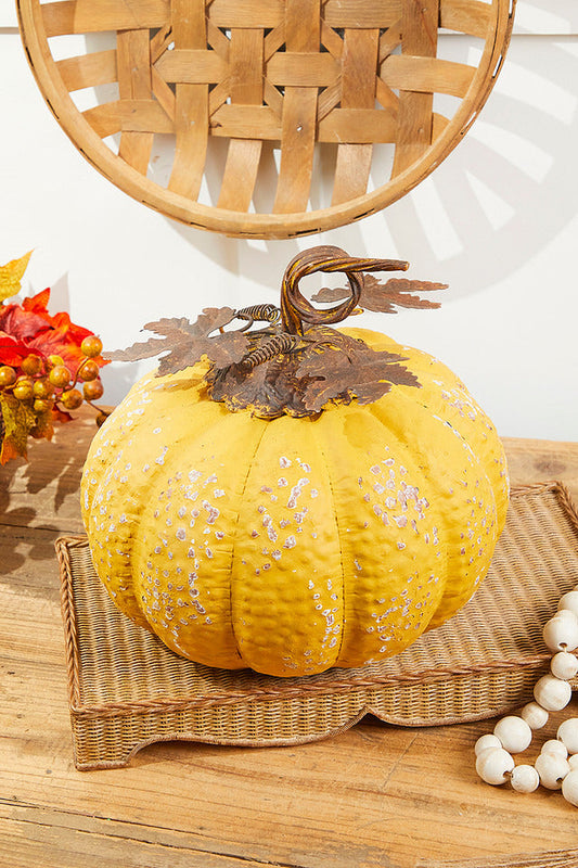 Decorator's Warehouse 15" Yellow Metal Pumpkin