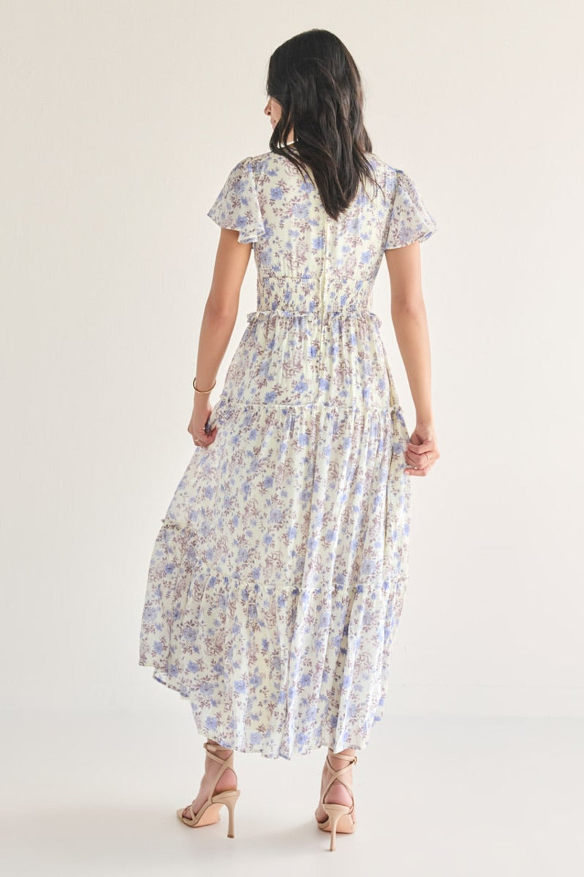 Francesca's Kathy Ruffle Tiered Floral Maxi Dress (x2)