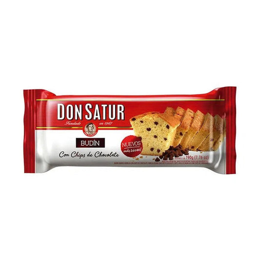 Pampa Direct Don Satur Budín Vanilla with Chocolate Chips Puding Perfect Pound Cake for Mates, 190 g / 6.7 oz