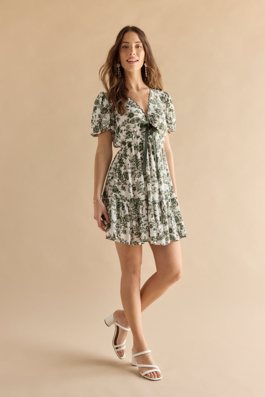 Francesca's Jillian Tie Front Floral Dress